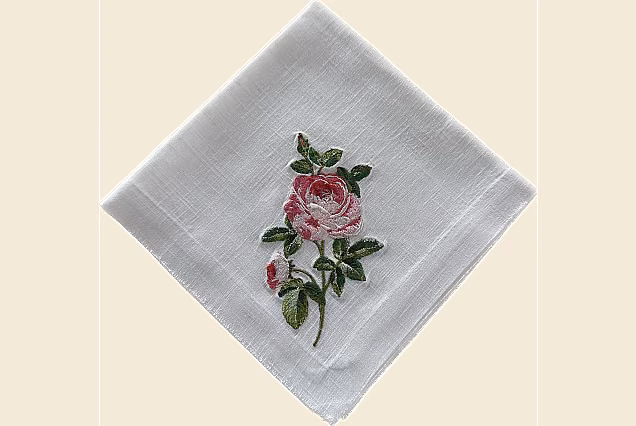 Serwetka haftowana-Pink Rose