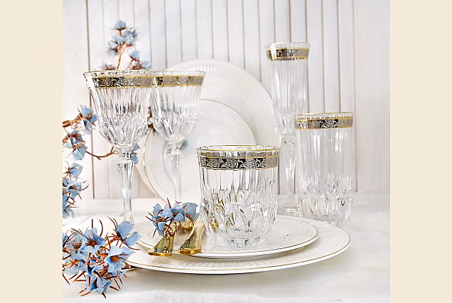Eleganckie szklanki do whisky zdobione Sofia Crystal-SCE